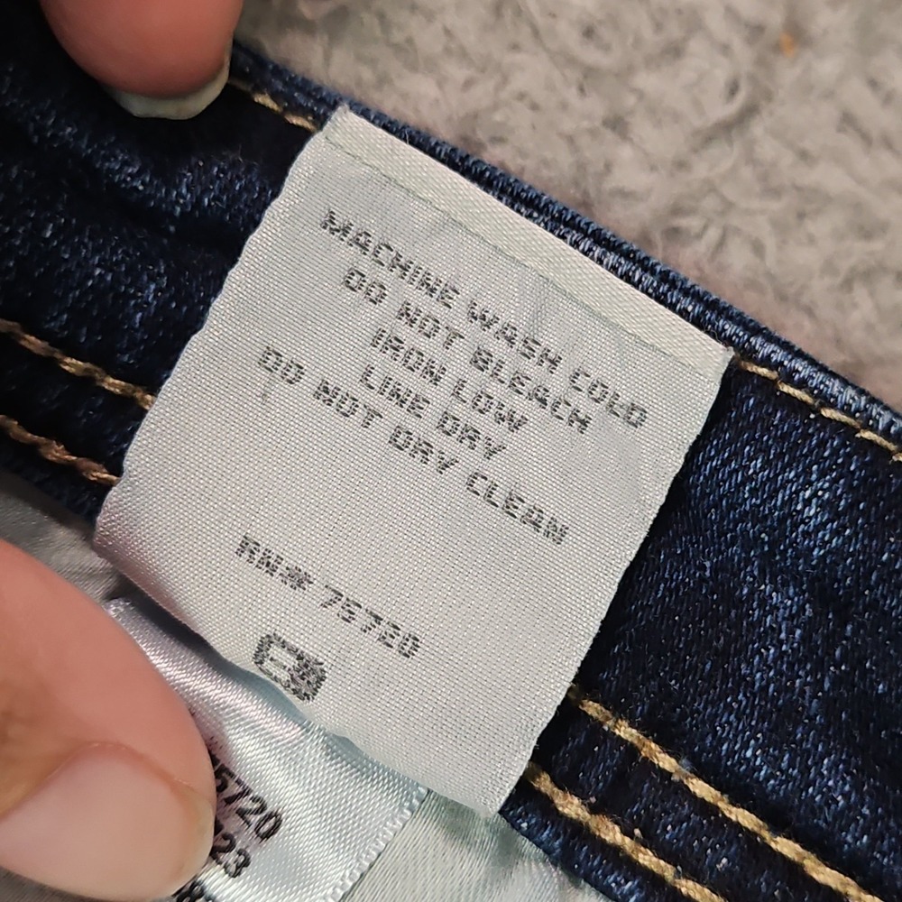 BKE Payton Jeans Womens 33x34 Blue Mid Rise Skinny Dark Wash Faded Preppy Buckle - Picture 8 of 16